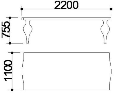 Обеденный стол Fratelli Barri Palermo 220 x 110 x 75,5h nc17610