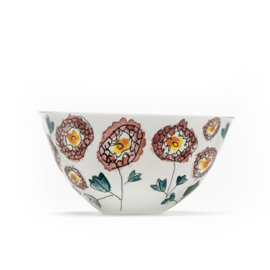 Салатник большой Serax Midnight Flowers, диаметр 25 см, синий, фарфор