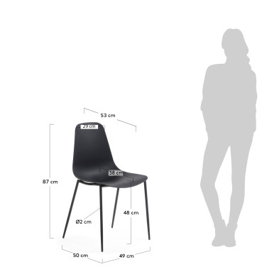 Стул La Forma Wassu 49 x 53 x h87 см, чёрный