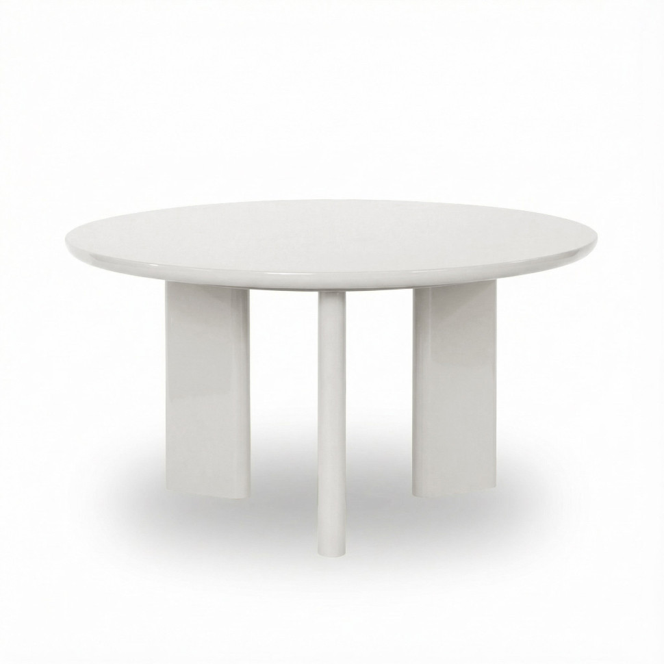 Журнальный столик Mod Interiors Petra h42 x диаметр 80 см, светло-серый глянцевый лак