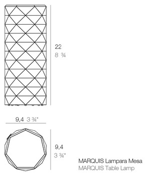 Размеры Настольная лампа Vondom Marquis