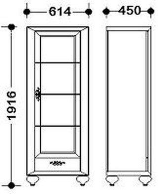 Сервант-витрина Fratelli Barri Palermo 61,5 x 45 x 191,6h nc17200
