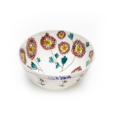 Салатник средний Serax Midnight Flowers, диаметр 22 см, синий, фарфор