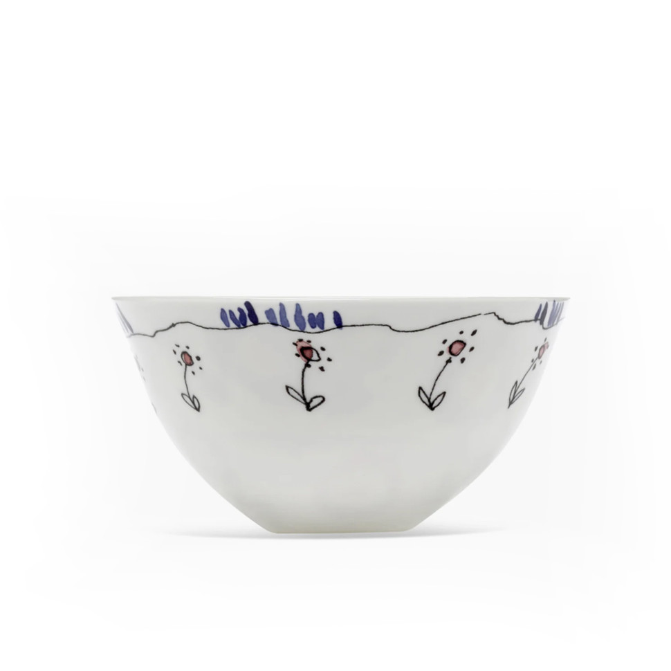 Салатник средний Serax Midnight Flowers, диаметр 22 см, синий, фарфор