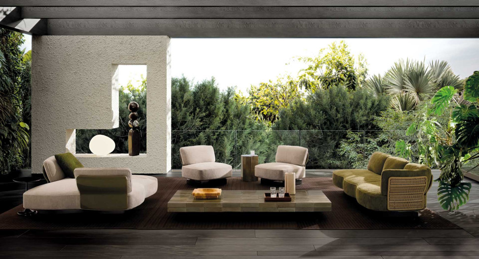 Диван Minotti Saki Outdoor - стиль