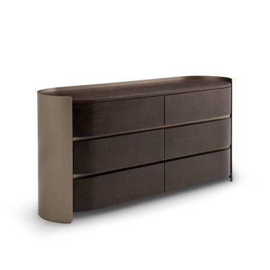 Комод Fratelli Barri Melfi 160 x 50 x h80 см, шпон дымчатого ореха, матовая латунь