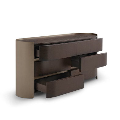 Комод Fratelli Barri Melfi 160 x 50 x h80 см, шпон дымчатого ореха, матовая латунь