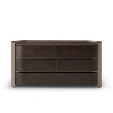 Комод Fratelli Barri Melfi 160 x 50 x h80 см, шпон дымчатого ореха, матовая латунь