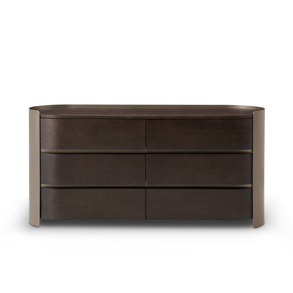Комод Fratelli Barri Melfi 160 x 50 x h80 см, шпон дымчатого ореха, матовая латунь - материал