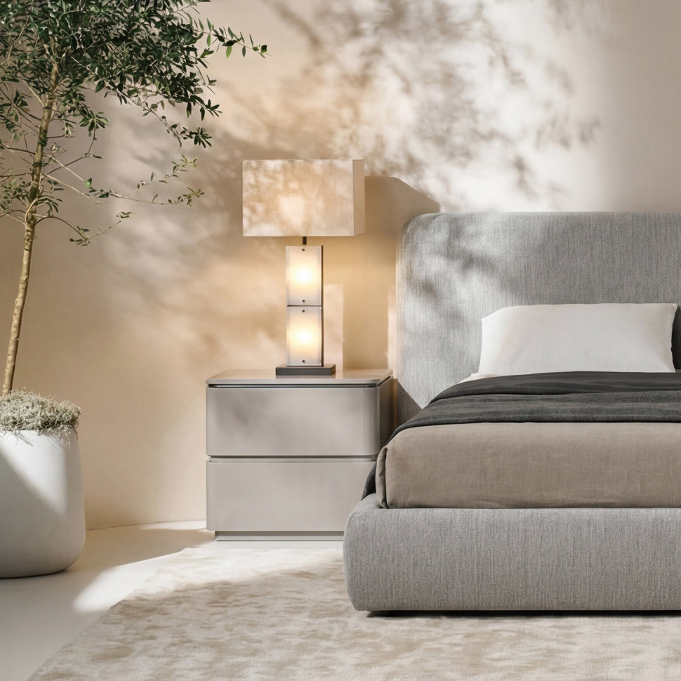 Прикроватная тумбочка Fratelli Barri Olmedo 65 x 45 x h55,8 см, матовый серо-бежевый лак