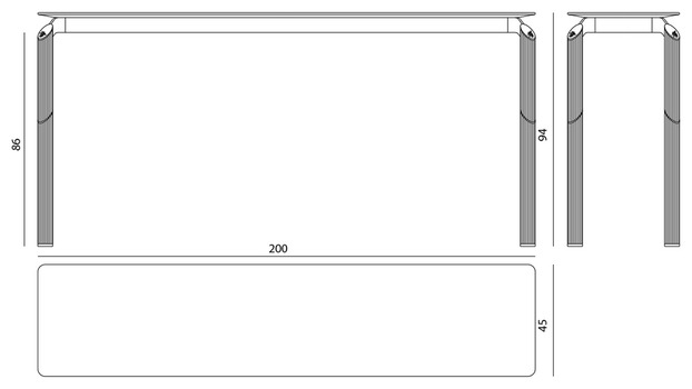 Размеры Консоль Visionnaire Milton
