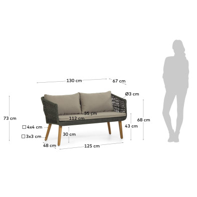 Комплект для отдыха La Forma Inti 130 x 67 x h75 см, зелёный