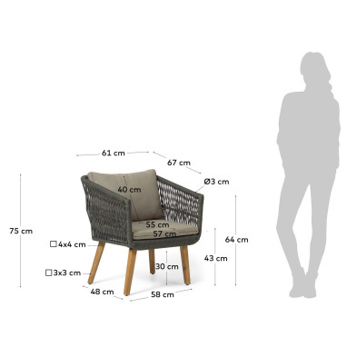 Комплект для отдыха La Forma Inti 130 x 67 x h75 см, зелёный