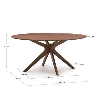 Обеденный стол La Forma Naanim 180 x 110 x h75 см, из орехового шпона