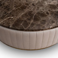 Журнальный столик Keoma Melania диаметр 102 x h41 см, мрамор и ткань
