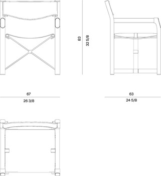 Размеры Складной стул Visionnaire Skipper