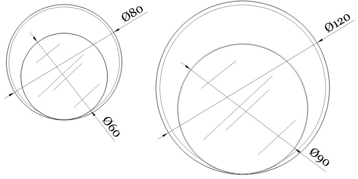 Размеры Зеркало Rugiano Double Ring