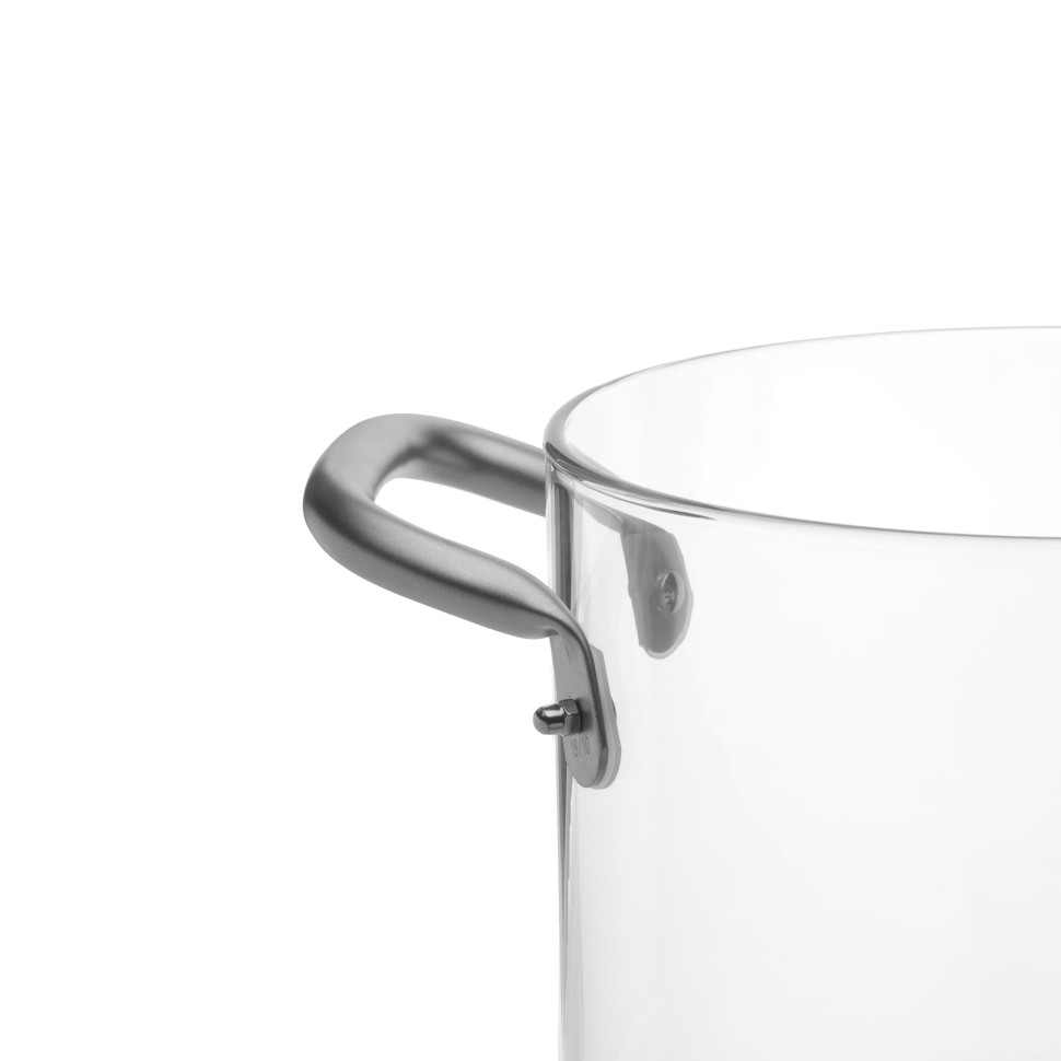 Кастрюля стеклянная KNIndustrie Beyond Basic, D24 см, 8 л, боросиликатное стекло/нержавеющая сталь