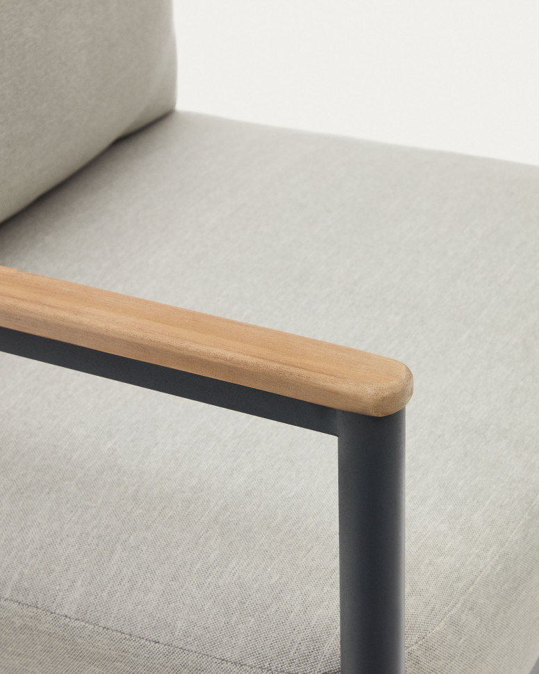 Комплект мебели для патио La Forma Aiguafreda 133,5 x 64 x h66 см, серый алюминий и акация