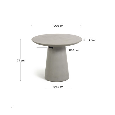 Уличный стол La Forma Itai диаметр 90 x h74 см, серый цемент
