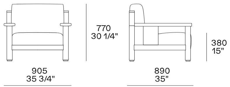 Размеры Кресло Poliform Ketch