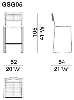 Размеры Барный стул Molteni Green Point