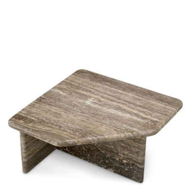 Журнальный столик Eichholtz Ciro S 70 x 70 x h35 см, из серебристого травертина