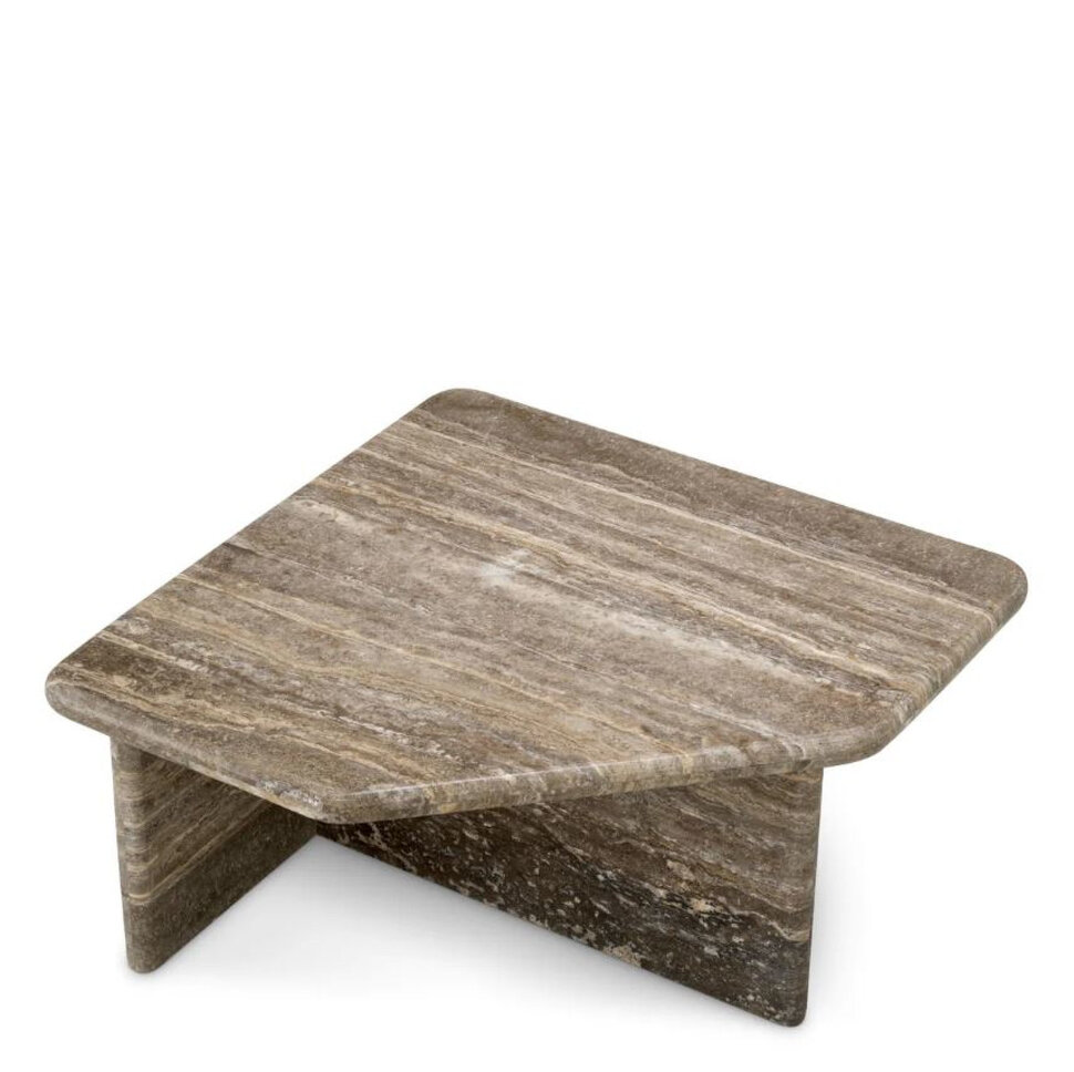 Журнальный столик Eichholtz Ciro S 70 x 70 x h35 см, из серебристого травертина - материал