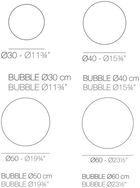 Размеры Светильники Vondom Jut Bubbles