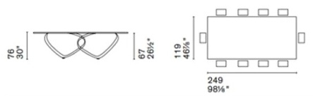 Размеры Стол Calligaris Breeze CS4143-fr-250-mto