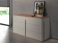 Комод Angel Cerda 7168/MC2320DR 135 x 48 x h76 см, серый лак и шпон ореха