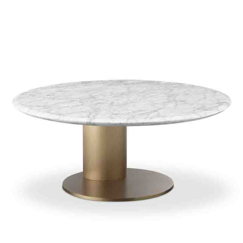 Журнальный столик Fratelli Barri Complementi h40 x диаметр95 см, натуральный белый мрамор Carrara