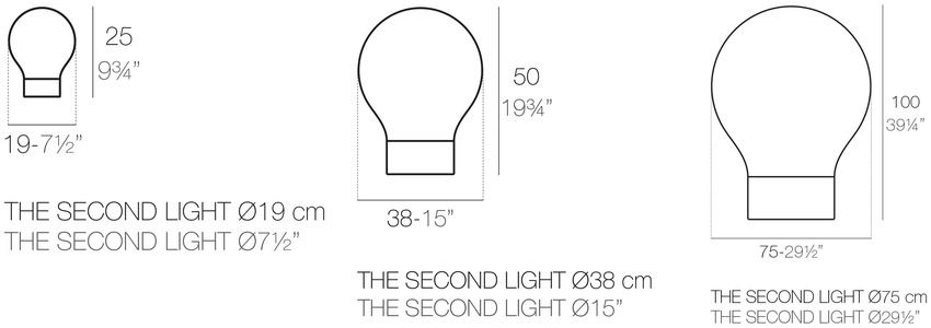 Размеры Светильники Vondom Jut The Second Light