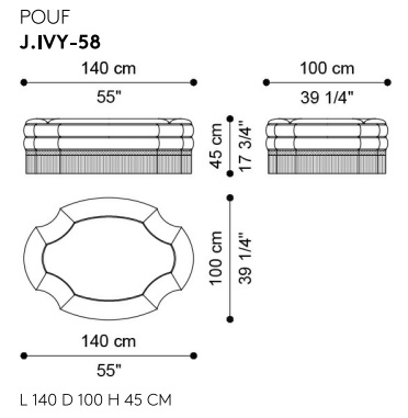 Размеры Пуф Jumbo Collection Ivy