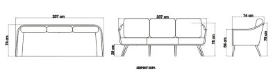 Диван Serpent Skyline Design Serpent 207 x 74 x 78h nc89364