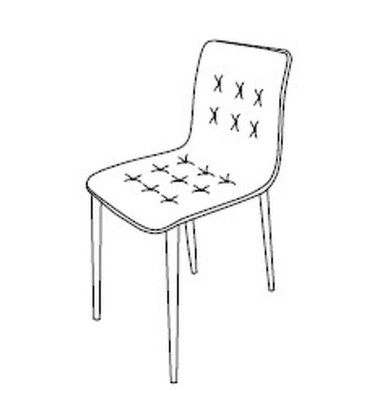 Стул Kuga Slim Bontempi Casa Bontempi Casa 45 x 57 x 81h nc106322