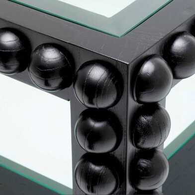 Журнальный столик Eichholtz Kenton 110 x 110 x h45,5 см, чёрное дерево, стекло
