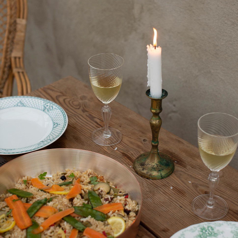 Сковорода медная с серебряным покрытием низкая KNIndustrie, D28 см, медь