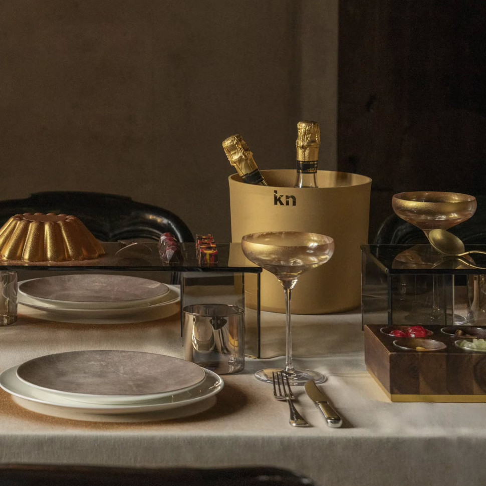 Ведро для льда KNIndustrie GLACETTE, D20 см, золотой, алюминий с керамико-полимерным покрытием