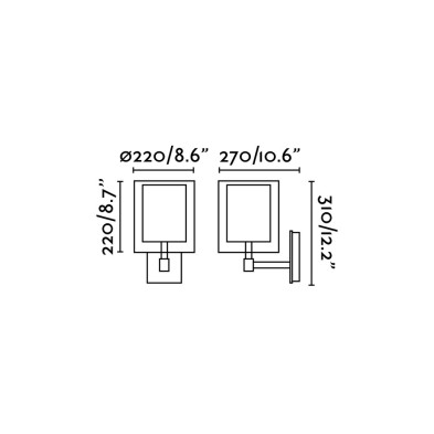 Бра Faro Saba 22 x 27 x диаметр 26 x h31 см, сталь
