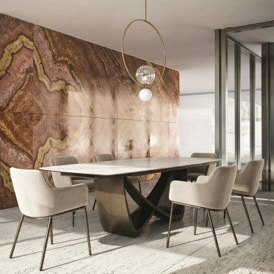 Обеденный стол Mod Interiors Toledo раздвижной 200/300 x 100 x h76 см, стеклокерамика и металл