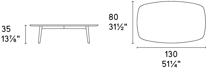 Размеры Журнальный стол Calligaris Abrey CS5137-c Размеры Журнальный стол Calligaris Abrey CS5137-c