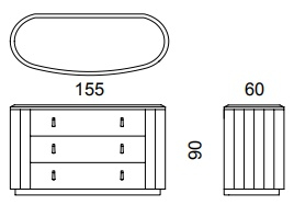 Размеры Комод Dv home collection Vogue cassettiera 3