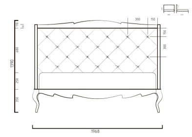 Кровать с решёткой Fratelli Barri Venezia 197 x 220 x 140h nc65648