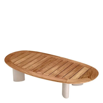 Журнальный столик Eichholtz Free Form 170,5 x 85 x h34,5 см, столешница из тика, песочные ножки