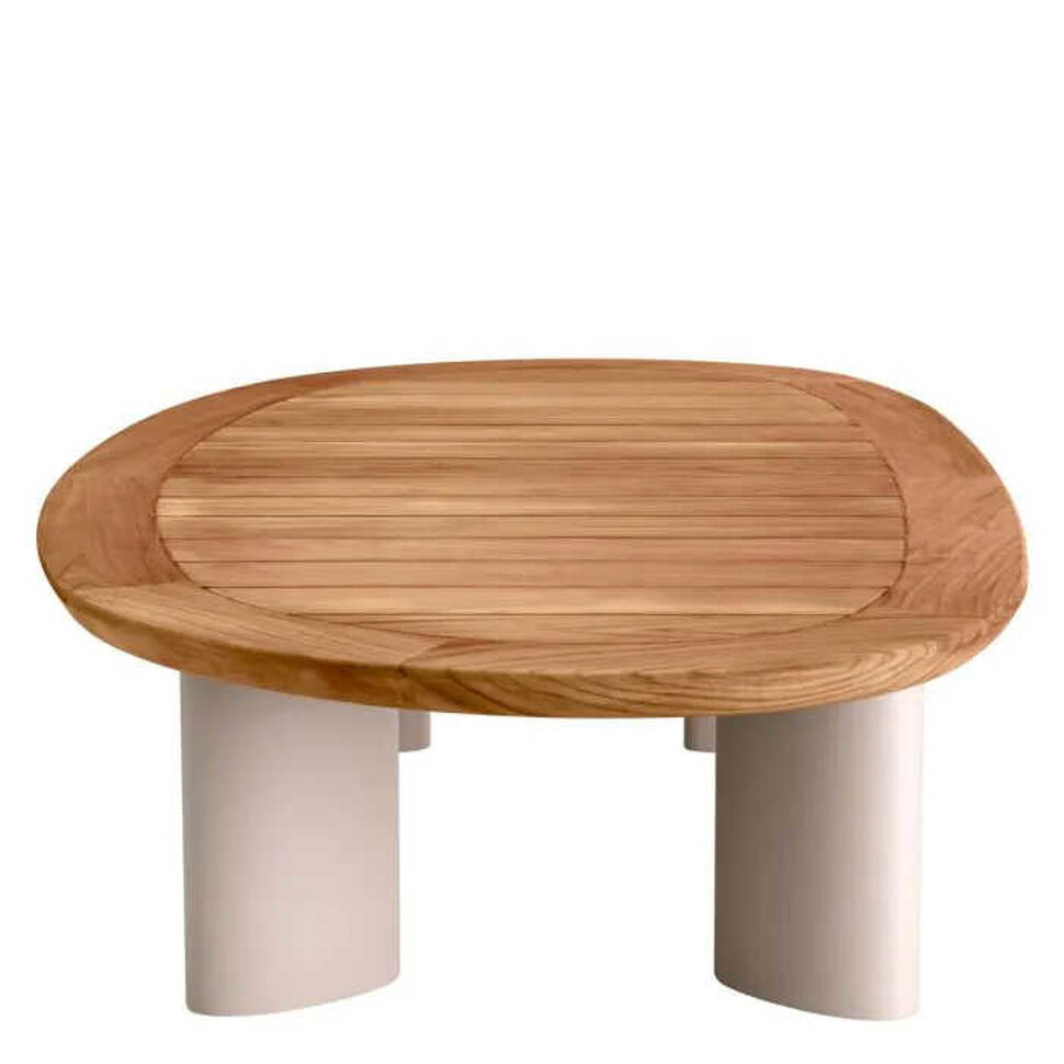 Журнальный столик Eichholtz Free Form 170,5 x 85 x h34,5 см, столешница из тика, песочные ножки - стиль