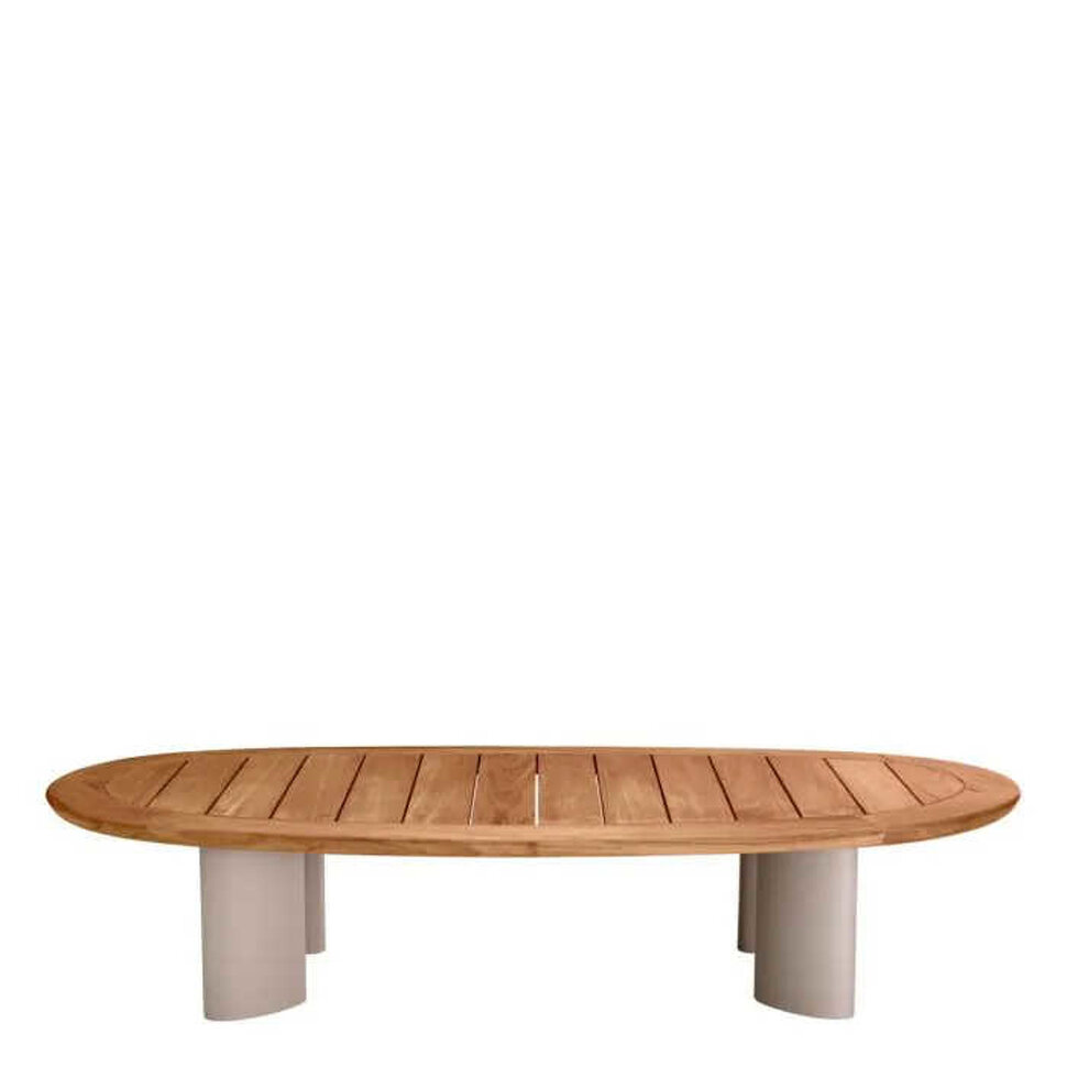 Журнальный столик Eichholtz Free Form 170,5 x 85 x h34,5 см, столешница из тика, песочные ножки