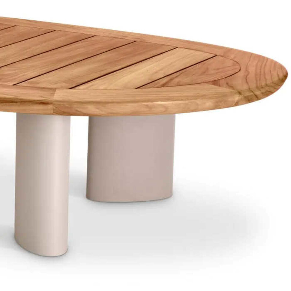 Журнальный столик Eichholtz Free Form 170,5 x 85 x h34,5 см, столешница из тика, песочные ножки