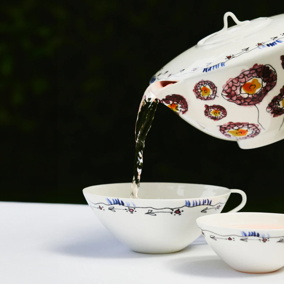 Чайник заварочный Serax Midnight Flowers, 20,5 x 16 x h11 см, синий, фарфор