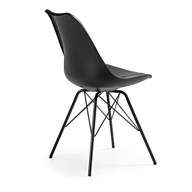 Стул La Forma Lars 48 x 56 x h86 см, чёрный, с металлическими ножками